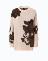 Wool- and alpaca-blend sweater with floral motif - Multicolor Green-Black | Pinko