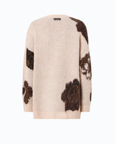 Wool- and alpaca-blend sweater with floral motif - Multicolor Green-Black | Pinko