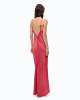 Long slip dress in satin - Red | Pinko