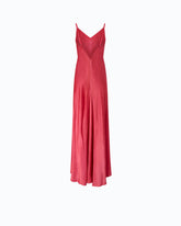 Long slip dress in satin - Red | Pinko