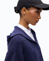 Fully rhinestoned wool-blend cardigan with hood - | Pinko