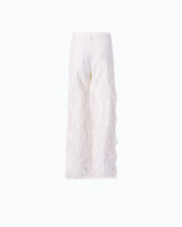 Wide-Leg-Hose mit Federn und Strasssteinen - Weiß | Pinko
