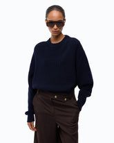 Ribbed wool sweater - Dark Blue | Pinko