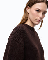 Ribbed wool sweater - Brown | Pinko