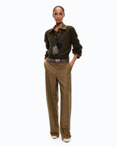 Cropped wool sweater with balloon sleeves - | Pinko