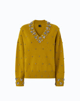 Pullover aus Wolle und Kaschmir mit Schmuckapplikationen - | Pinko