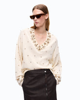 Pullover aus Wolle und Kaschmir mit Schmuckapplikationen - | Pinko