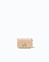 PINKO Galleria Micro Love Bag Click hand-held clutch in crocodile-print leather with jewel buckle - Trasparente | Pinko