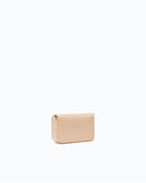 PINKO Galleria Micro Love Bag Click hand-held clutch in crocodile-print leather with jewel buckle - Trasparente | Pinko