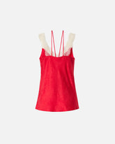 Spotted lingerie top with lace - Red | Pinko