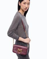 Small Love One Slouchy crossbody bag in smooth leather - Pink | Pinko