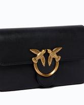 Small Love One Slouchy crossbody bag in smooth leather - Black | Pinko