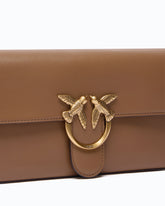Medium Love One Slouchy crossbody bag in smooth leather - Brown | Pinko
