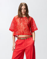 Cropped-Pullover aus Spitze - | Pinko