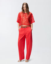 Cropped lace t-shirt - | Pinko