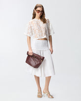 Cropped lace t-shirt - | Pinko