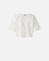 Cropped lace t-shirt - | Pinko