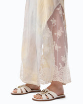 Satin dress with shaded color and lace insert - | Pinko