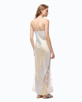 Satin dress with shaded color and lace insert - | Pinko