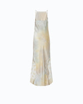 Satin dress with shaded color and lace insert - | Pinko