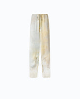 Garment-dyed satin trousers with lace details - | Pinko