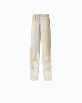 Garment-dyed satin trousers with lace details - | Pinko