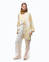 Gradient satin kimono with belt - | Pinko