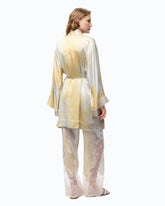 Gradient satin kimono with belt - | Pinko