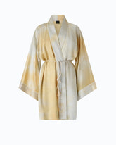 Gradient satin kimono with belt - | Pinko