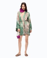 Gradient satin kimono with belt - | Pinko
