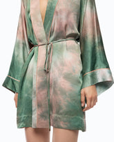 Gradient satin kimono with belt - | Pinko