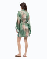 Gradient satin kimono with belt - | Pinko