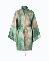 Gradient satin kimono with belt - | Pinko