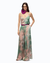 Gradient satin trousers - Multicolor Green-Pink | Pinko