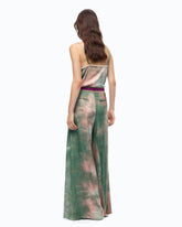 Gradient satin trousers - Multicolor Green-Pink | Pinko