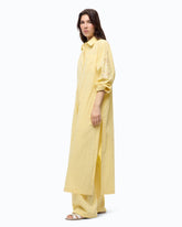 Langes gestreiftes Hemdblusenkleid mit floralen Stickereien - | Pinko