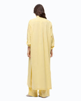 Langes gestreiftes Hemdblusenkleid mit floralen Stickereien - | Pinko