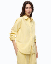 Gestreifte Bluse mit floralen Stickereien - | Pinko