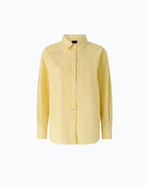 Gestreifte Bluse mit floralen Stickereien - | Pinko