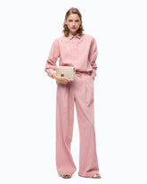 Striped shirt with floral embroidery - | Pinko