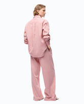 Striped shirt with floral embroidery - | Pinko