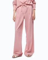 Striped trousers with drawstring waist - | Pinko