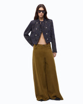 Cropped bouclé tweed jacket with metal buttons - Trasparente | Pinko