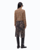 Bouclé tweed jacket with contrasting buttons - Trasparente | Pinko