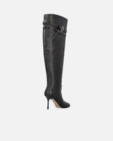 Knee-high nappa leather boots with heel and strap - | Pinko