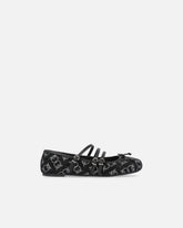 Monogramm-Ballerinas mit Strass und Schleife an der Spitze - | Pinko