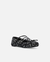 Monogramm-Ballerinas mit Strass und Schleife an der Spitze - | Pinko
