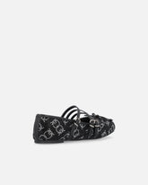 Monogramm-Ballerinas mit Strass und Schleife an der Spitze - | Pinko