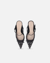Pantoletten aus Satin und Strass mit Absatz - | Pinko