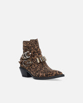 Cowboy boots with studs and animal print - | Pinko